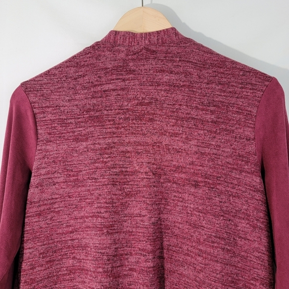 LOGO by Lori Goldstein Women's V-Neck Sweater in Deep Red - Picture 8 of 12
